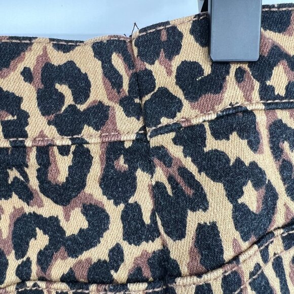 J.CREW 9" High Rise Skinny Jeans Size 32 Waist Exposed Button Fly Leopard Print - Picture 9 of 15